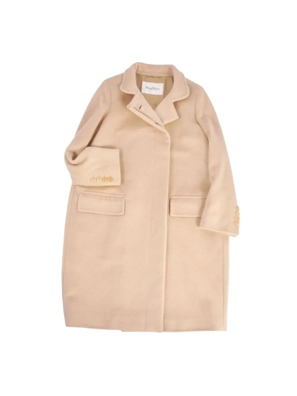 Max Mara Coat Long White Tag Camel Beige